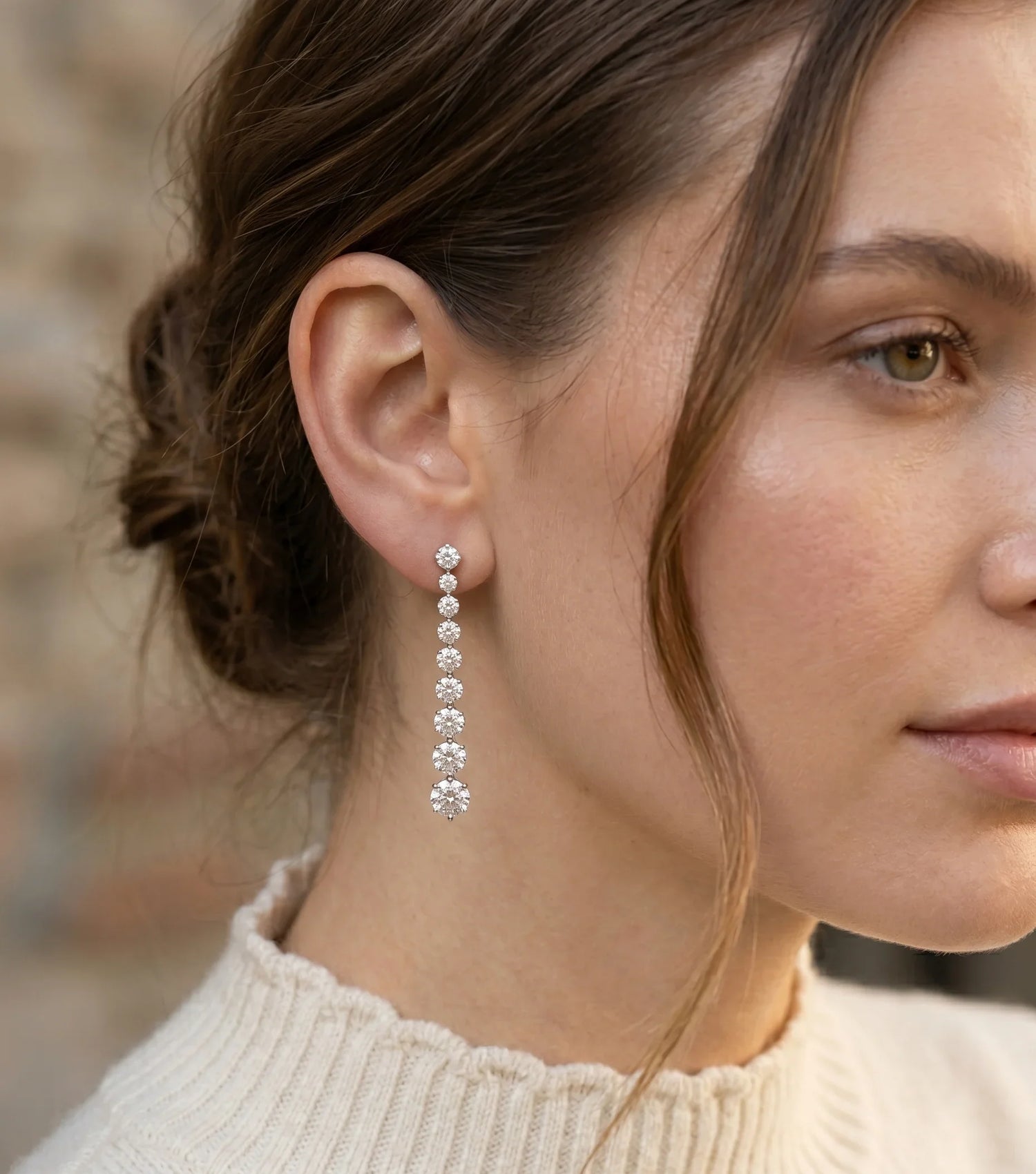 Korean Crystal Dangler Earrings – Gold