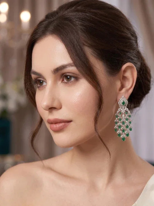 Classic Diamond Danglers Earrings – Silver