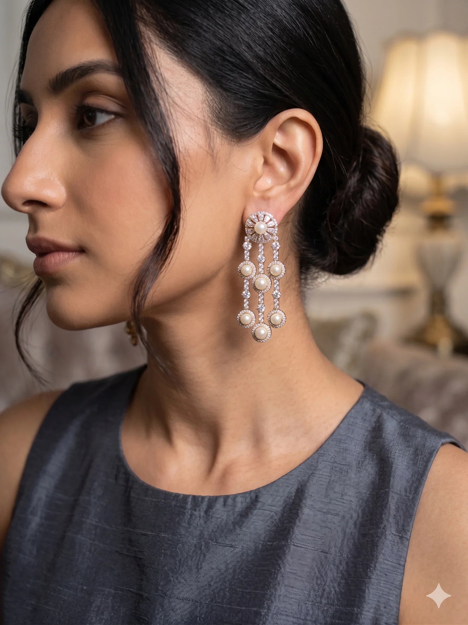 Classic Diamond Danglers Earrings – Gold