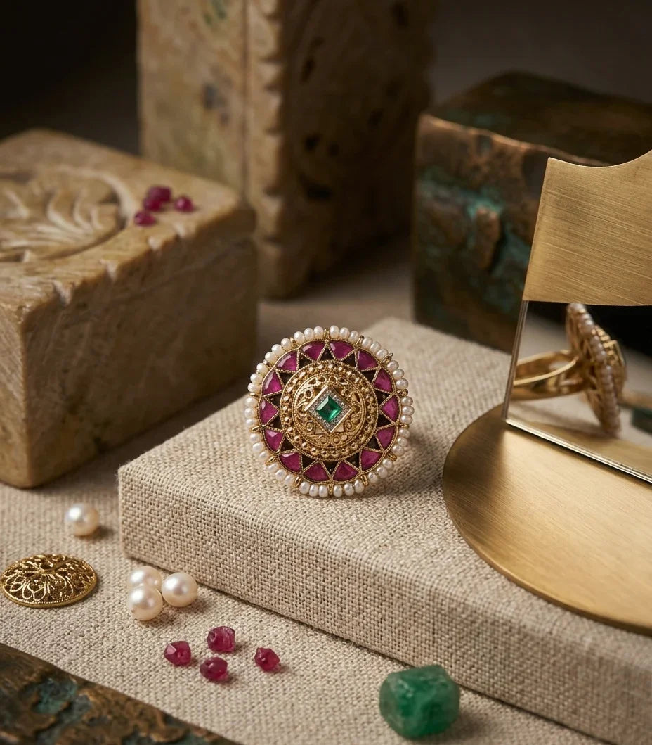 Royal Jadau Ring – Gold