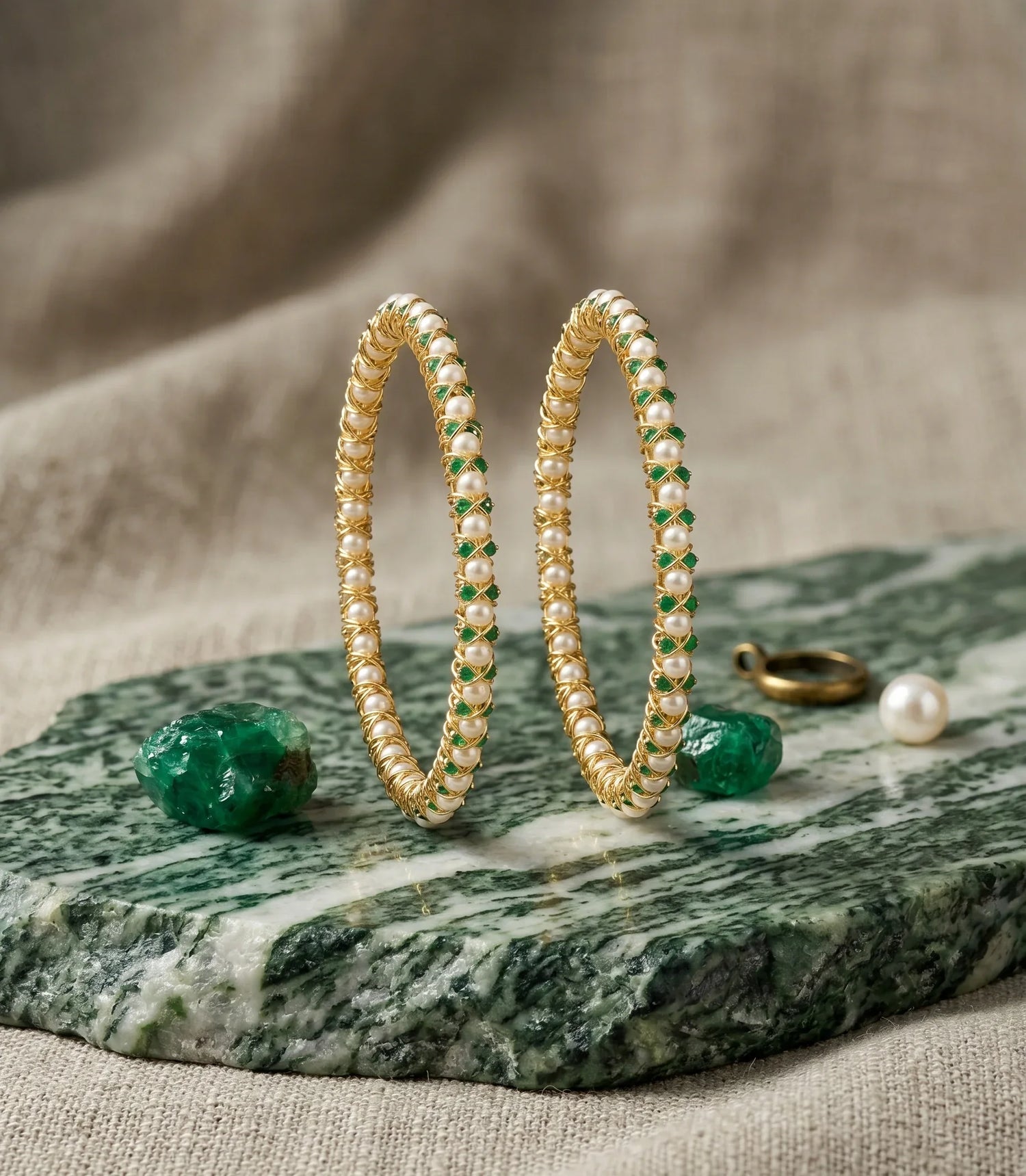 Moti Grace Bangle - Gold