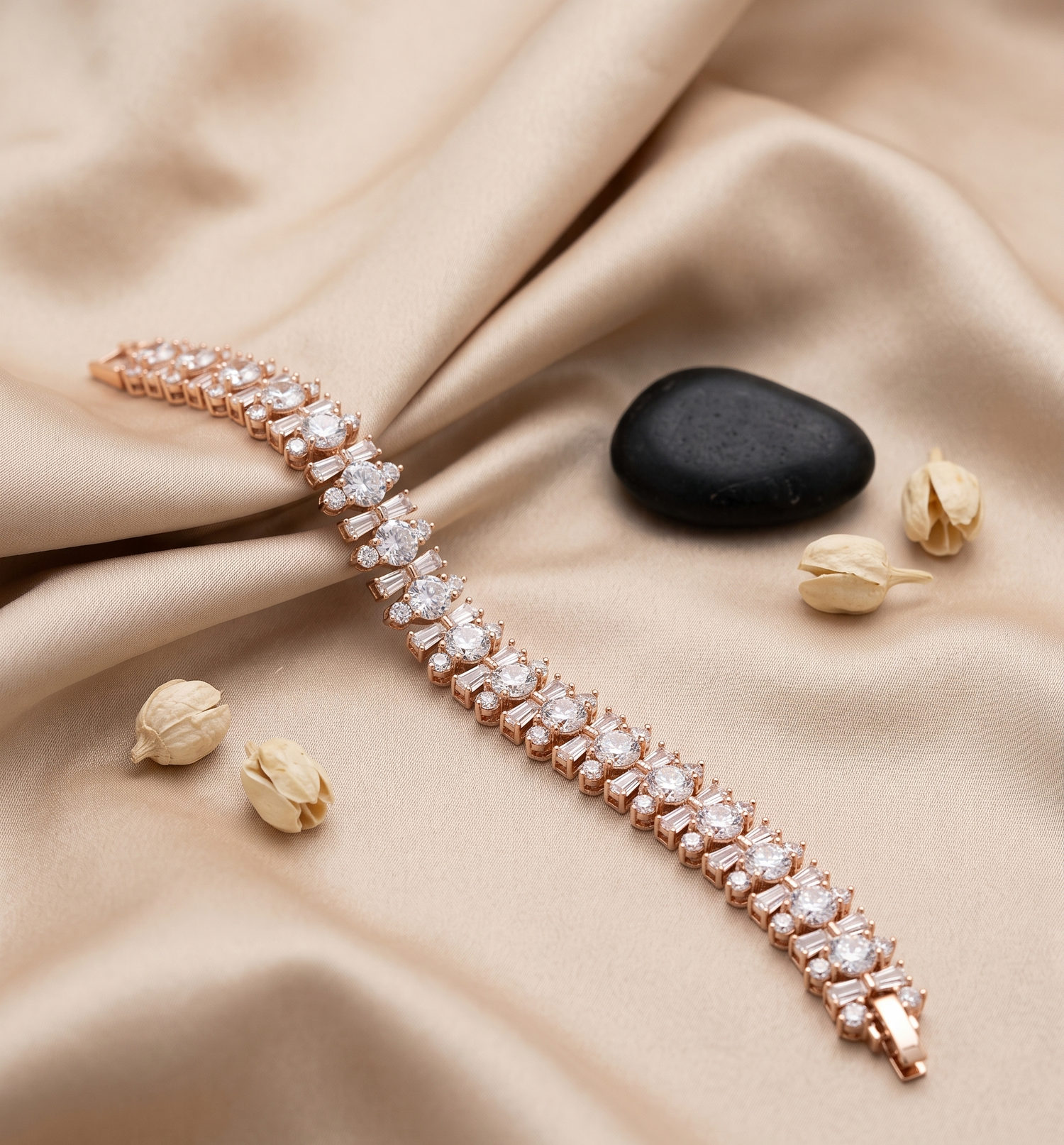 Rose Gold Diamond Statement Bracelet
