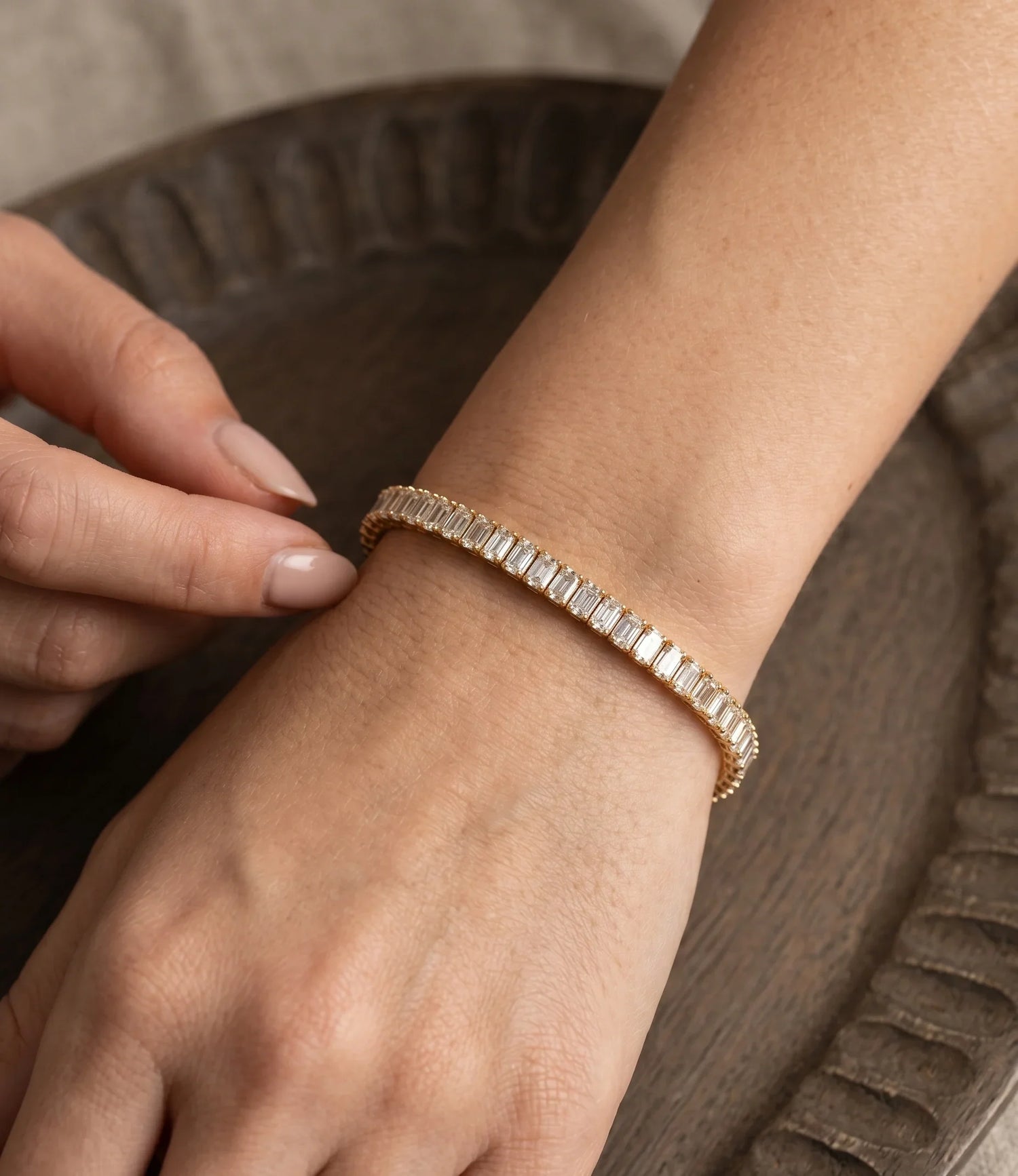 Solitaire Rose Bracelet - Gold