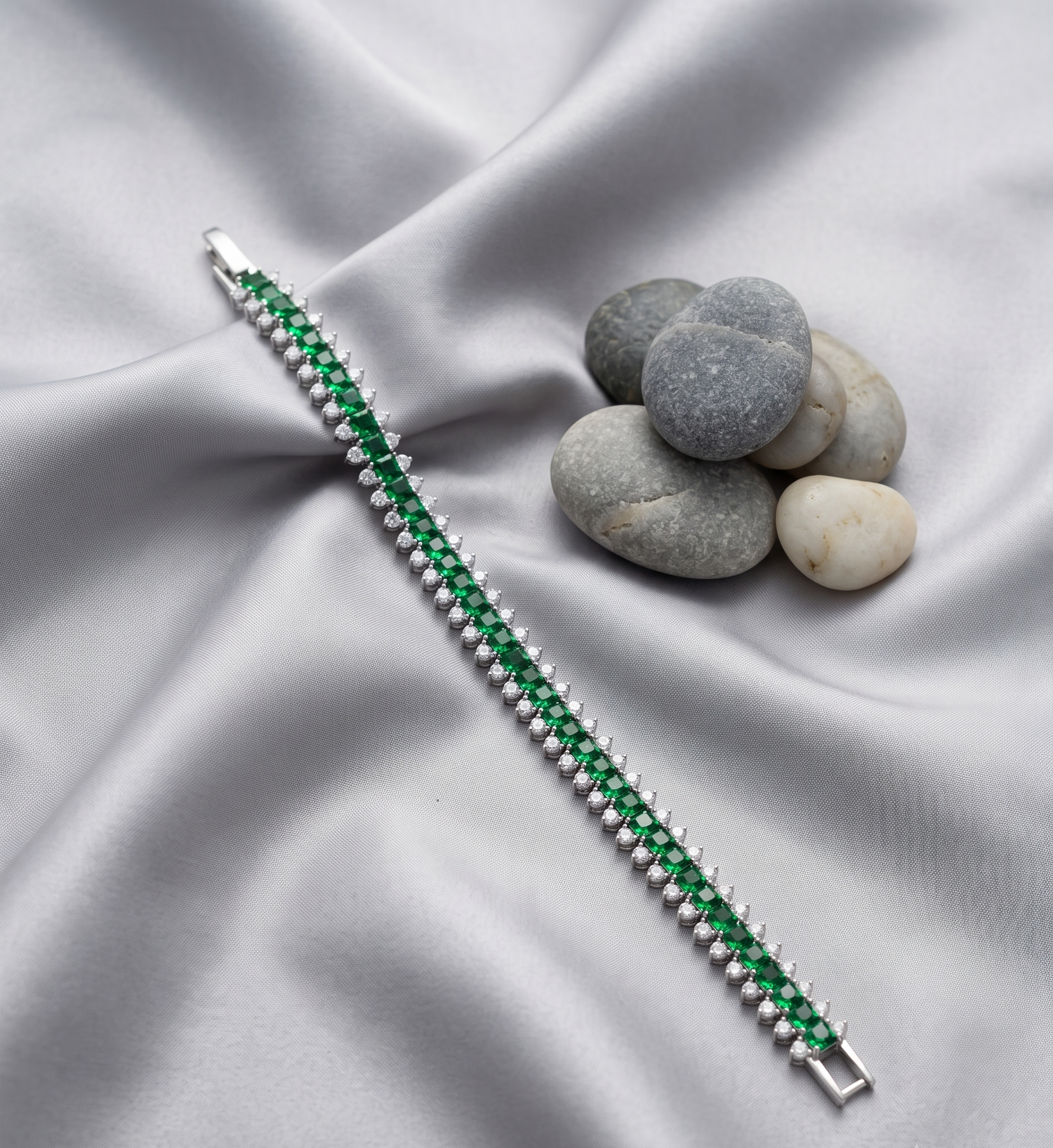 Silver Plated Diamond Openable Bracelet