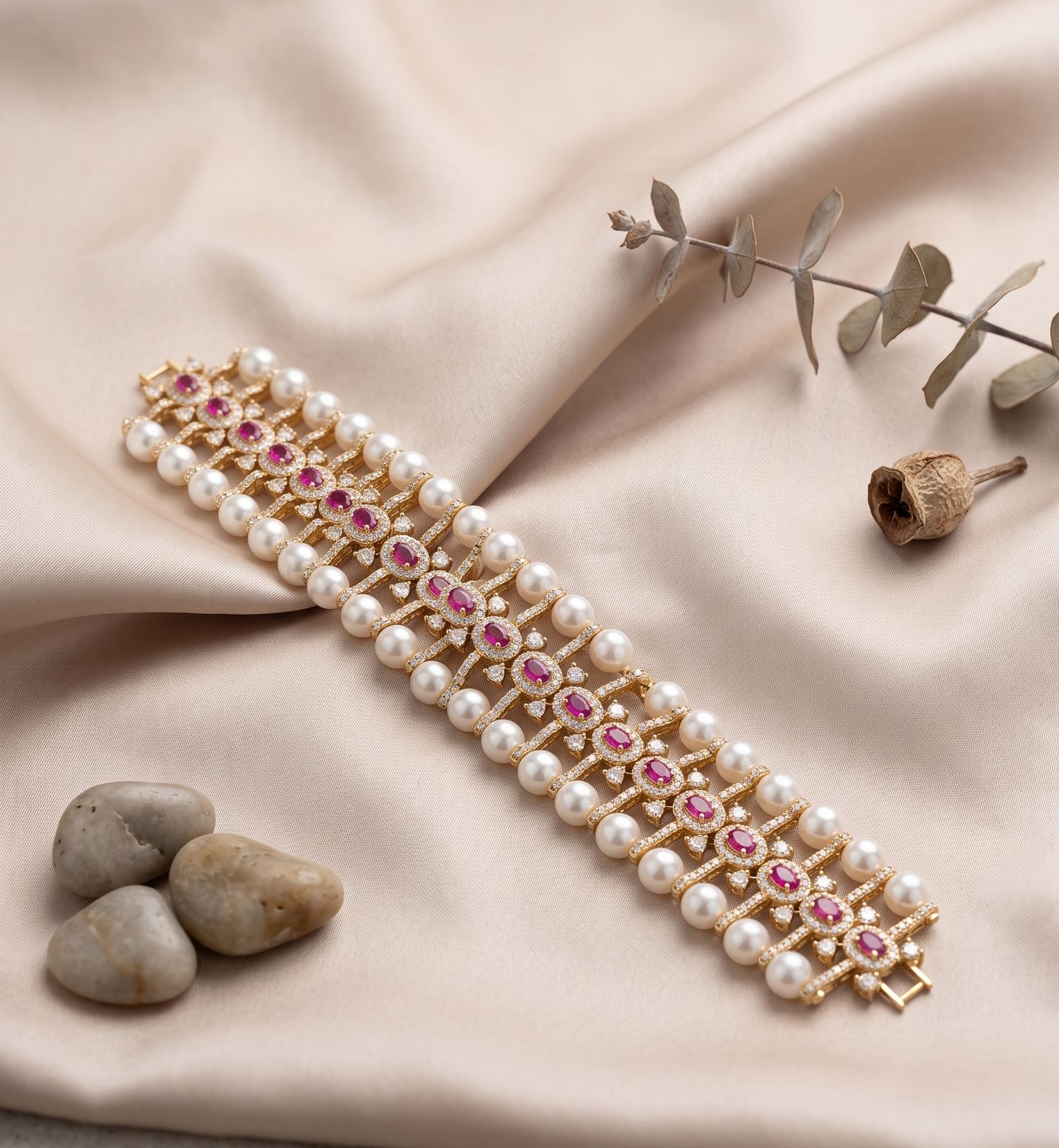Gold Plated Diamond Hook Bracelet