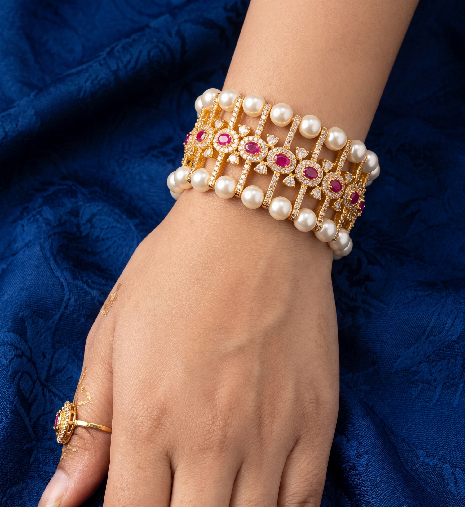 Gold Plated Diamond Hook Bracelet