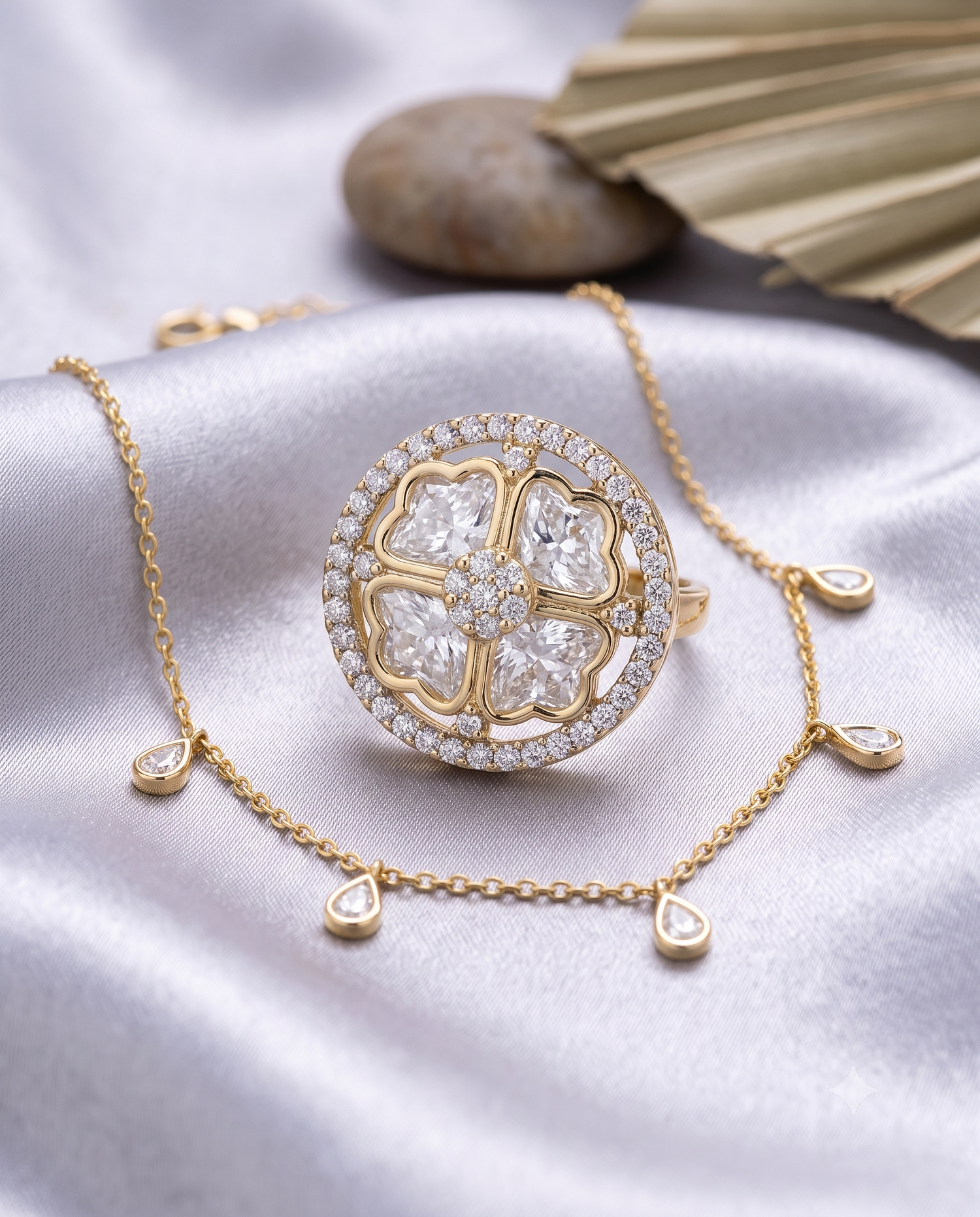 Polki Shine Ring - Gold
