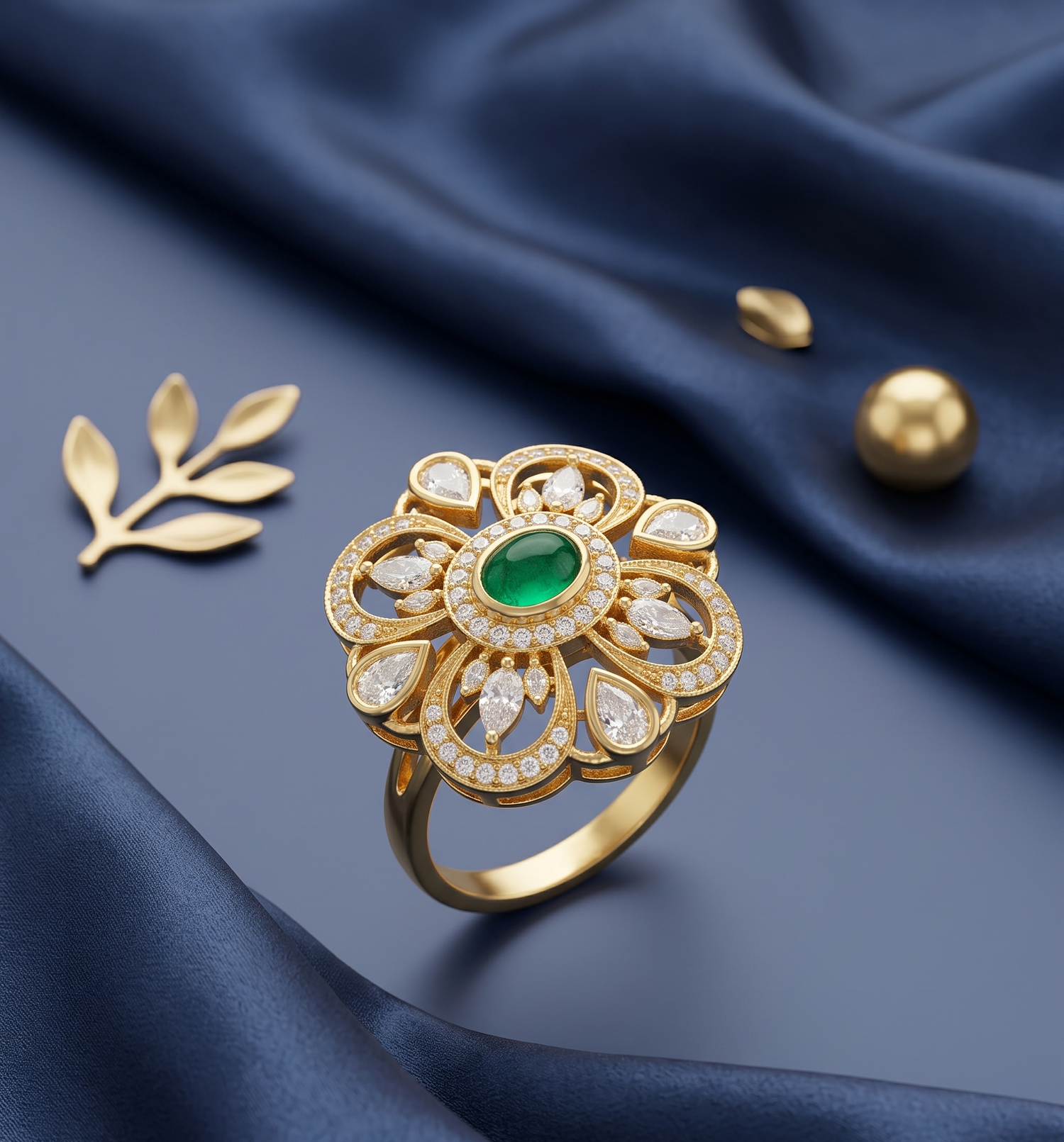 Polki Radiance Ring - Gold