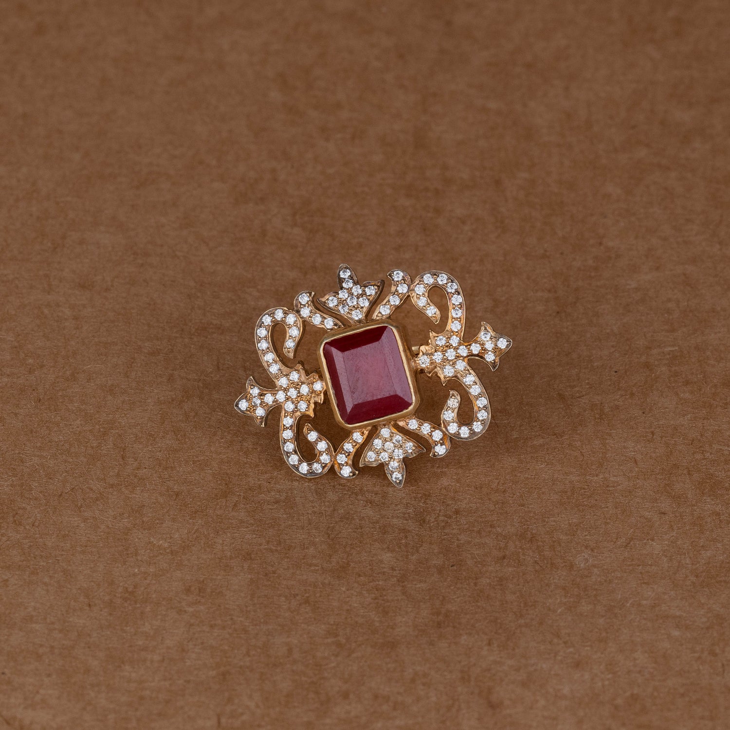 Victorian Ruby Silver Ring