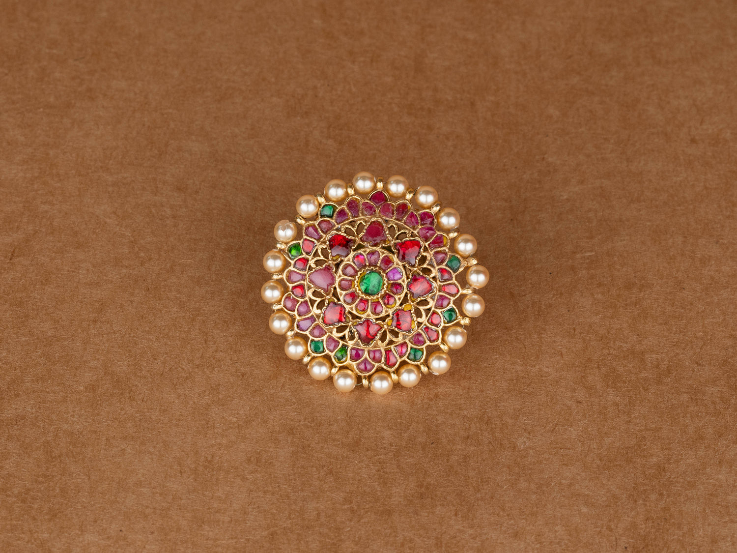 Classique Kundan Silver Ring