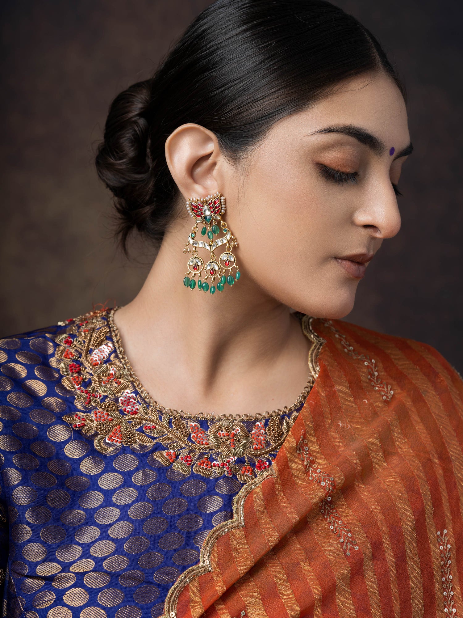 Tara Heirloom Kundan Silver Earring