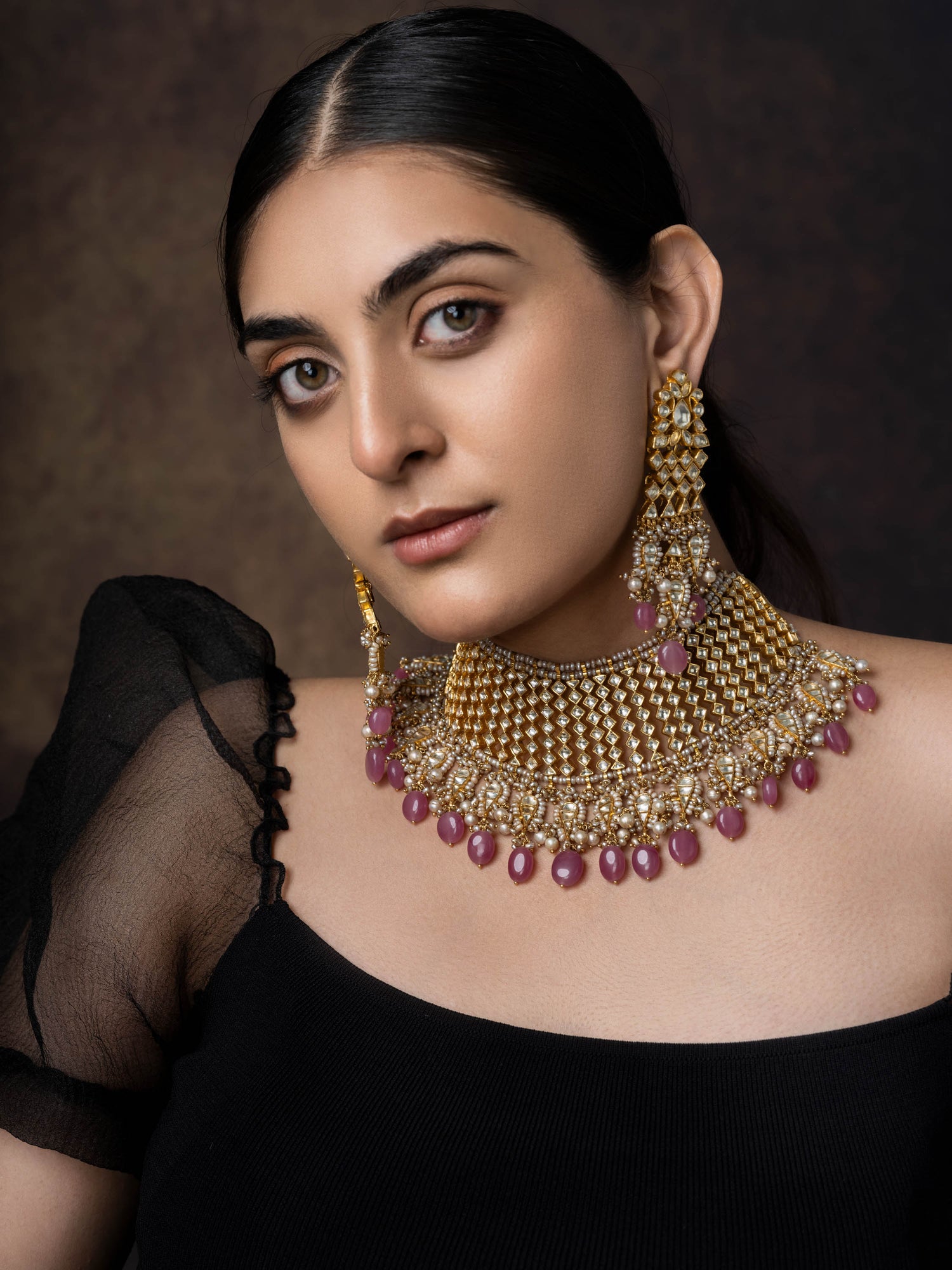 Padmavati, Heirloom Ruby Silver Choker Set