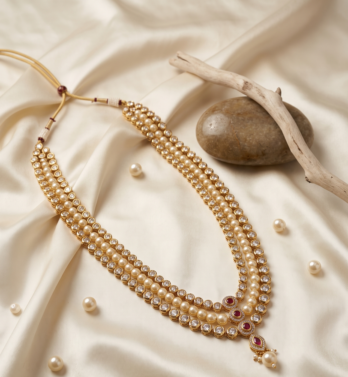 Kundan Regal Groom Mala - Gold