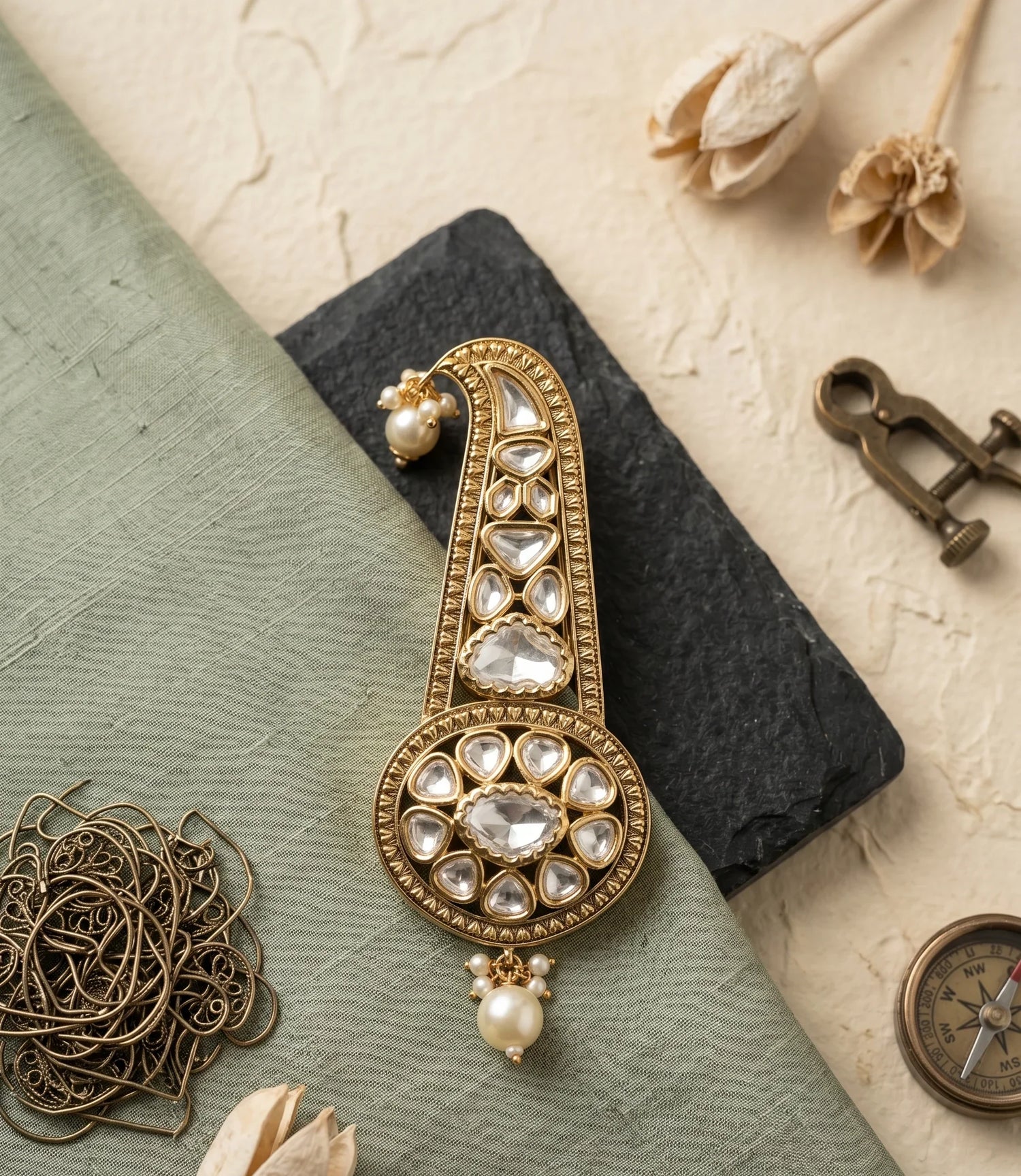 Polki Radiance Kalgi - Gold