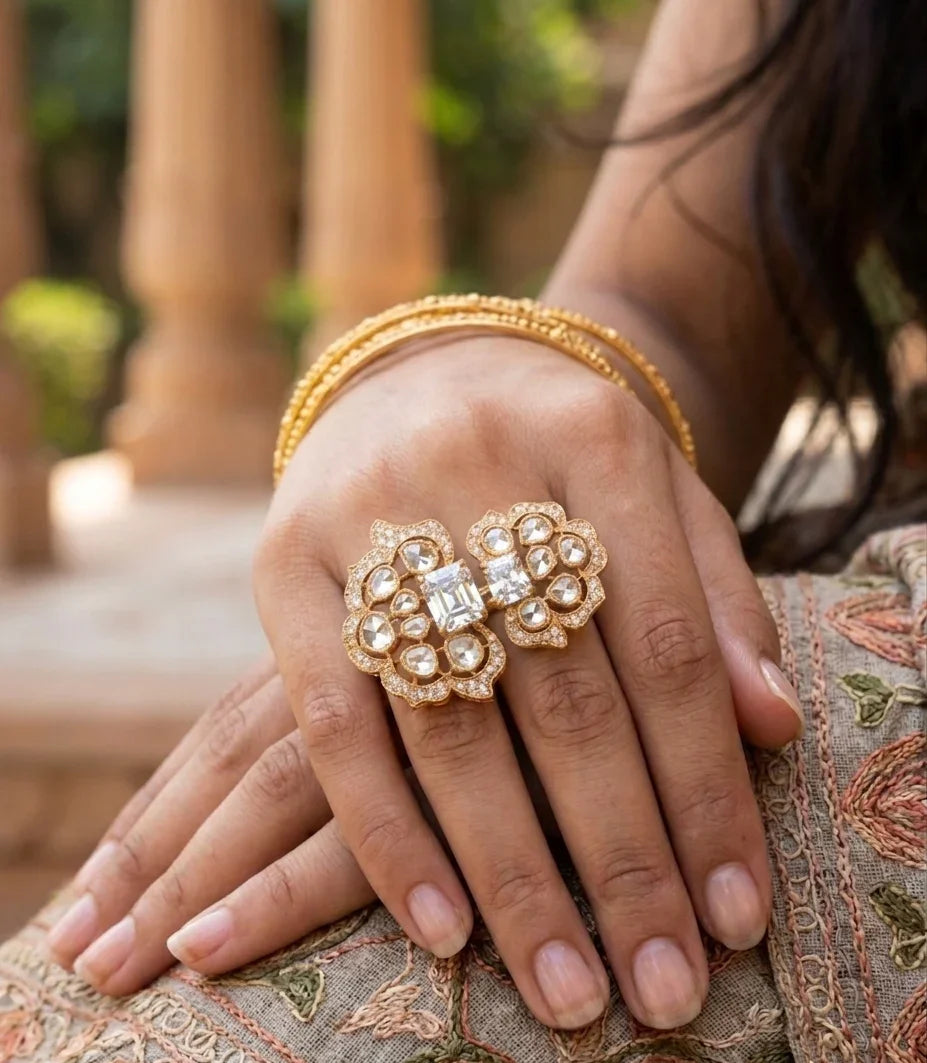 Regal Polki Ring – Gold