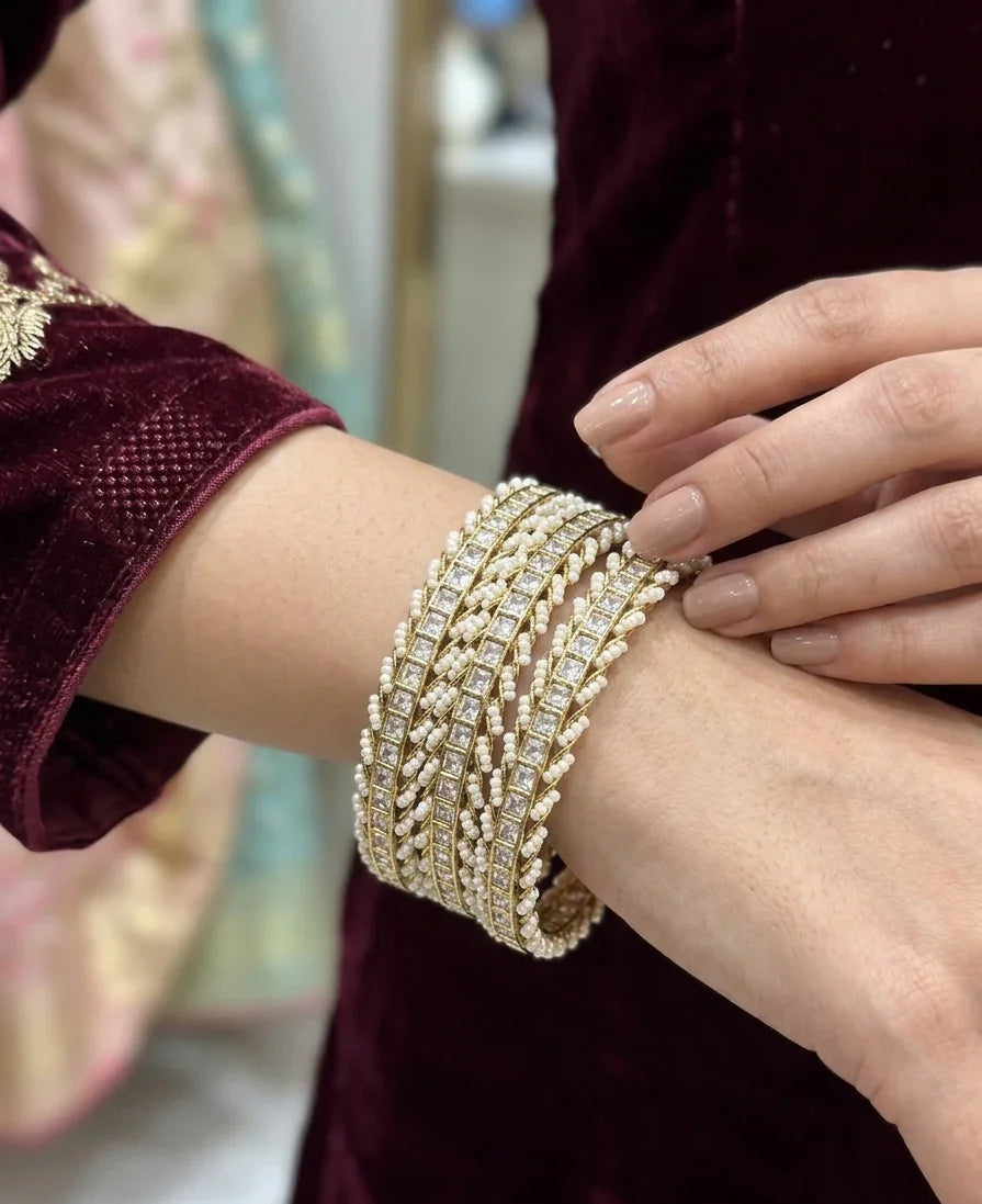 Polki Radiance Bangles - Gold