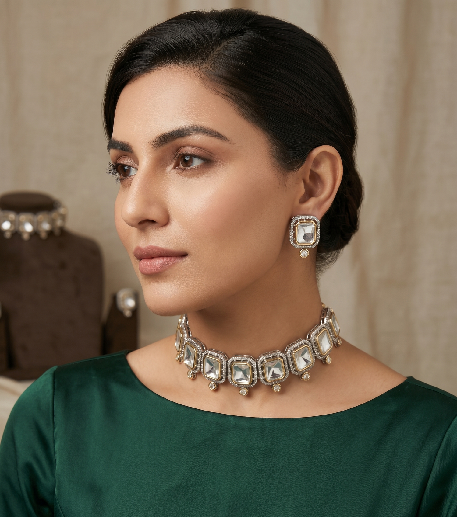Polki Royale Choker Set - Gold