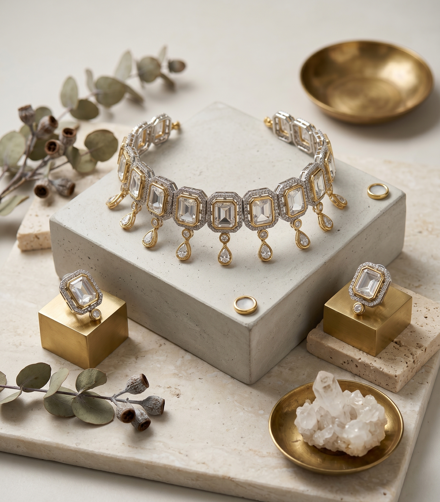 Polki Royale Choker Set - Gold