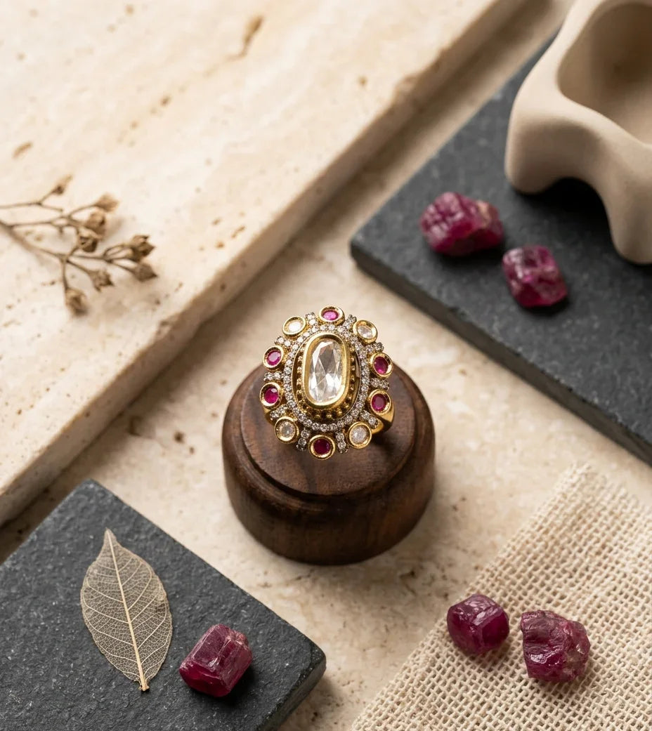 Vintage Polki Ring – Antique Gold