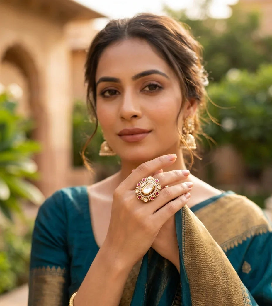 Vintage Polki Ring – Antique Gold