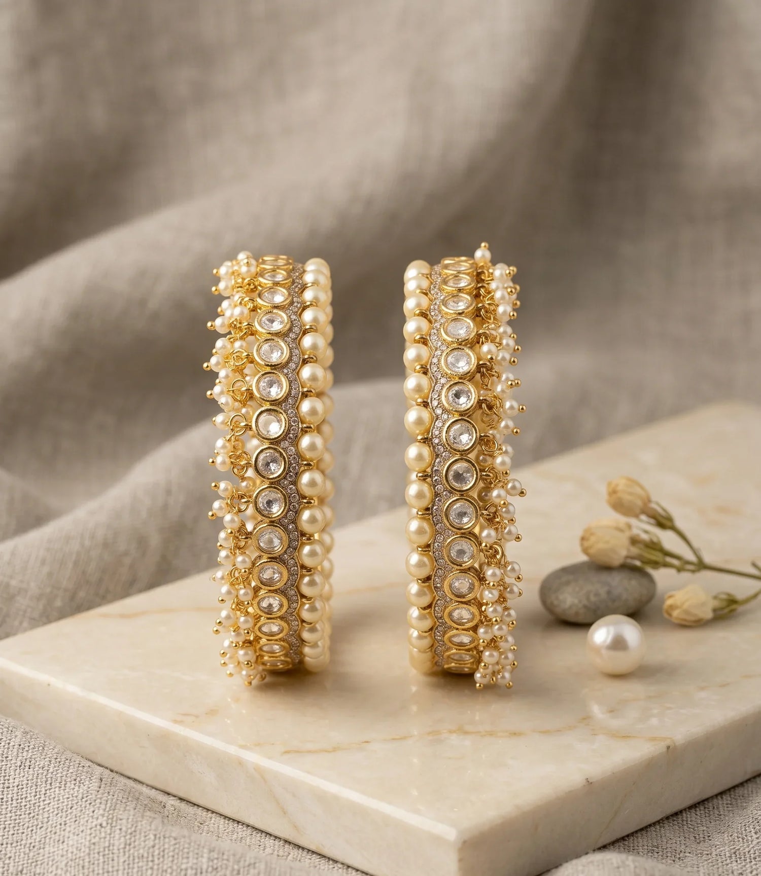 Polki Classic Bangle - Gold