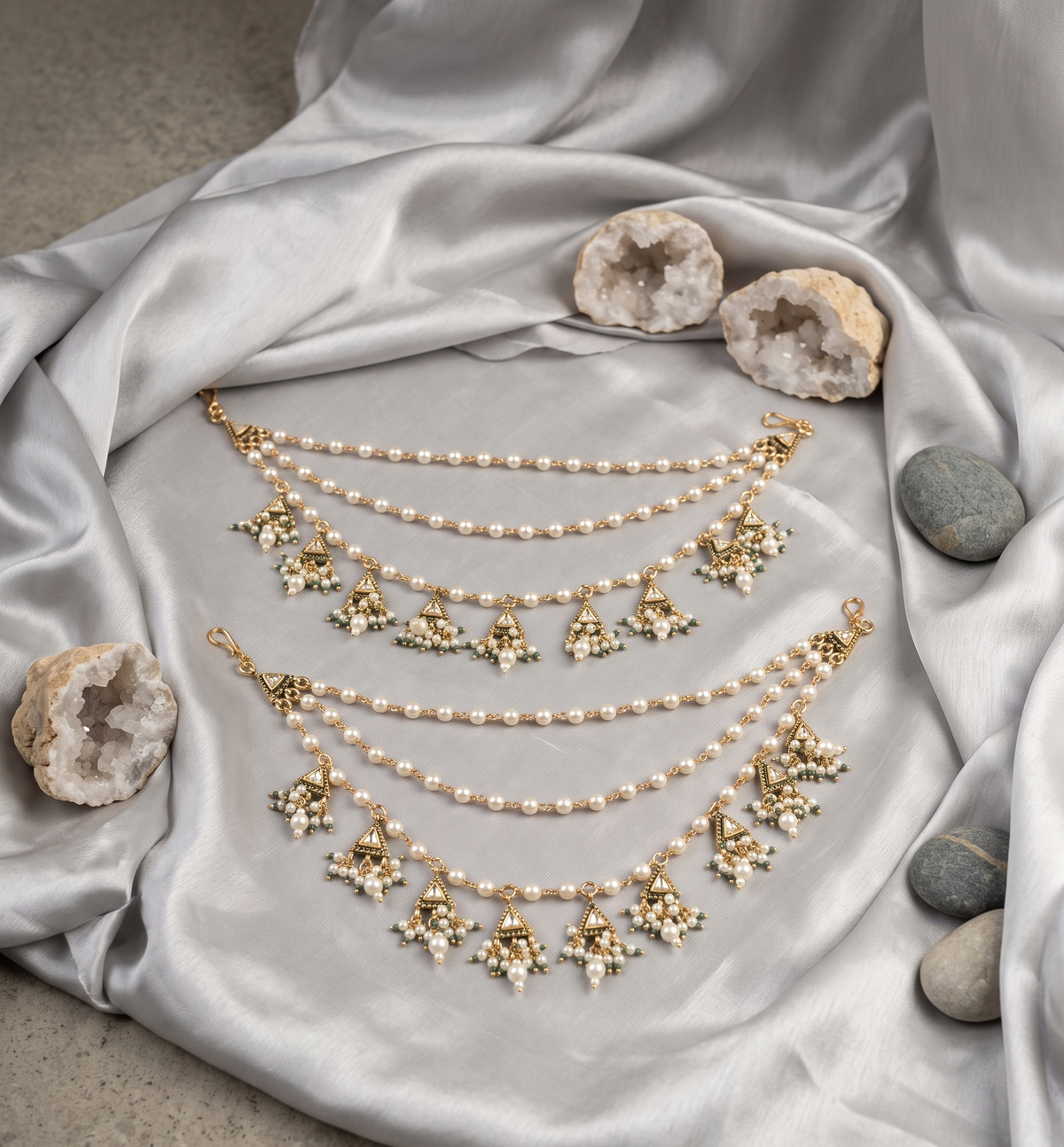 Jadau Aura Earchain - Gold