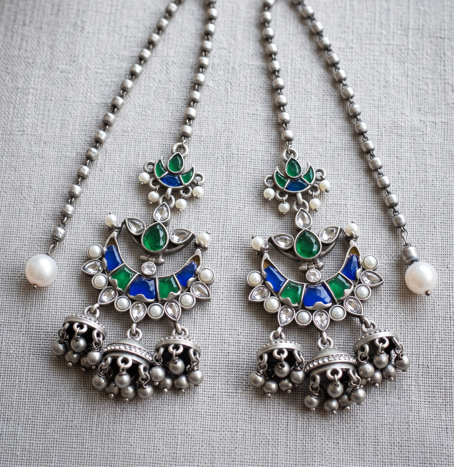 Silver Plated Floral Statement Earrings