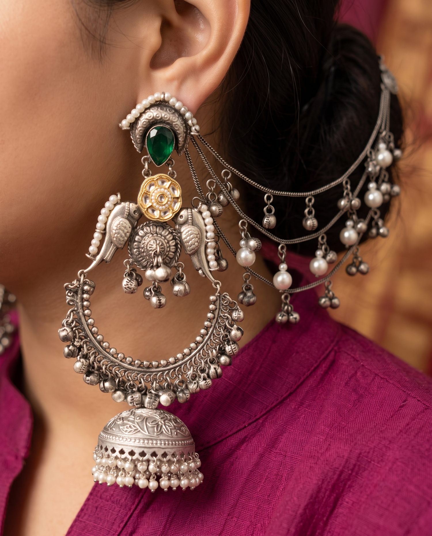 Silver Plated Chain Drop Earrings