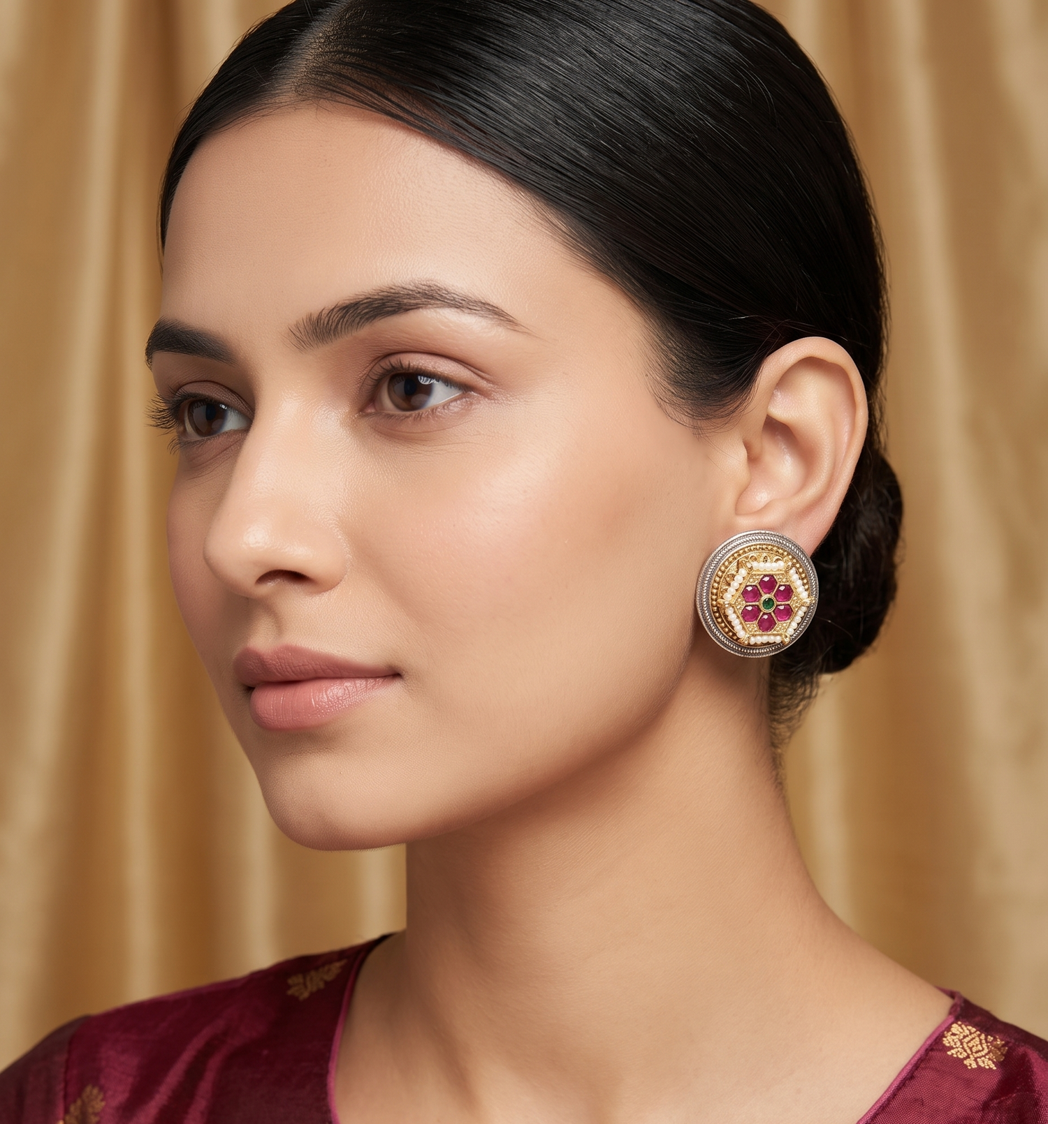 Silver Plated Designer Stud Earrings