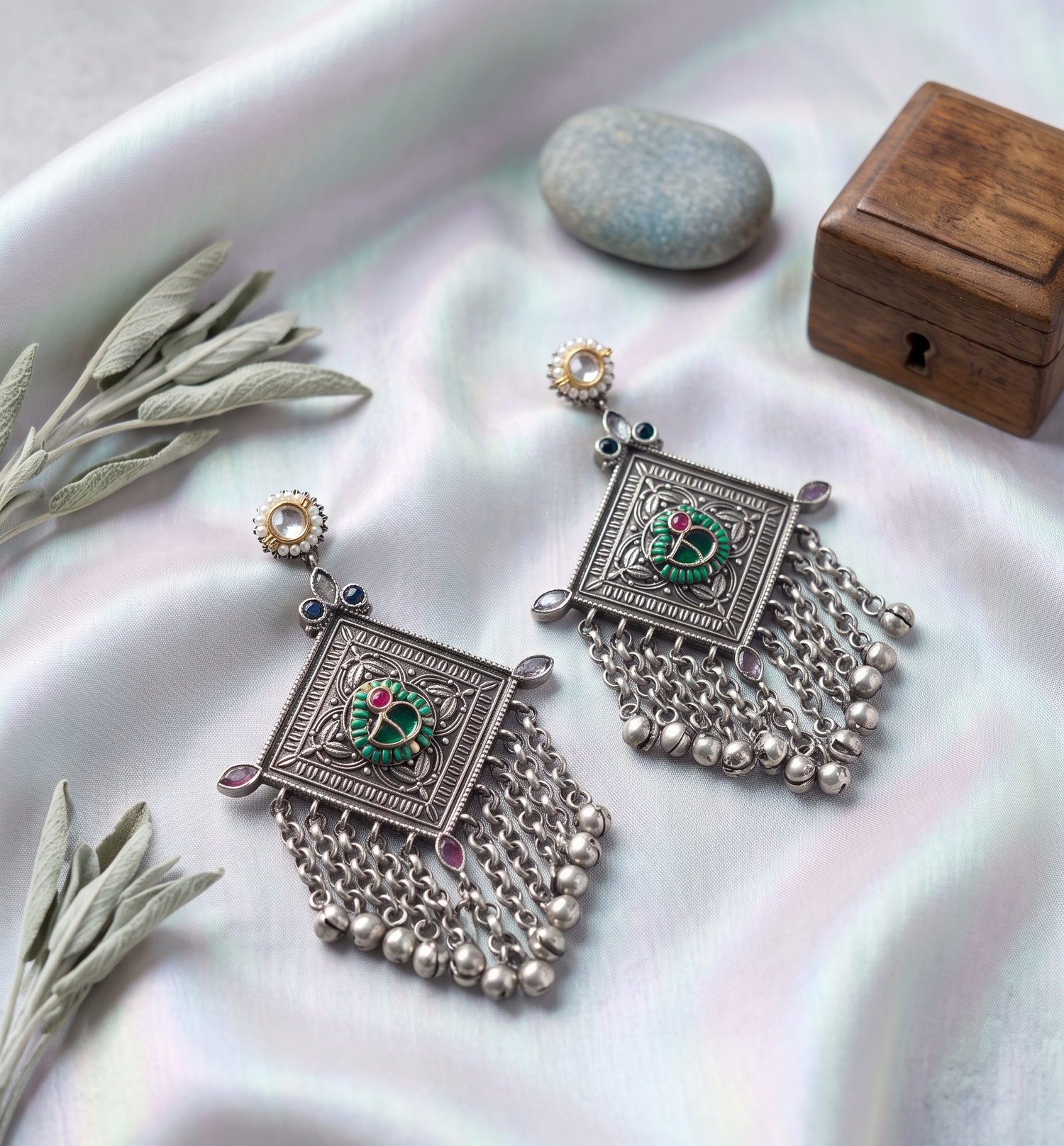 Silver Plated Pearl Dangler Earrings