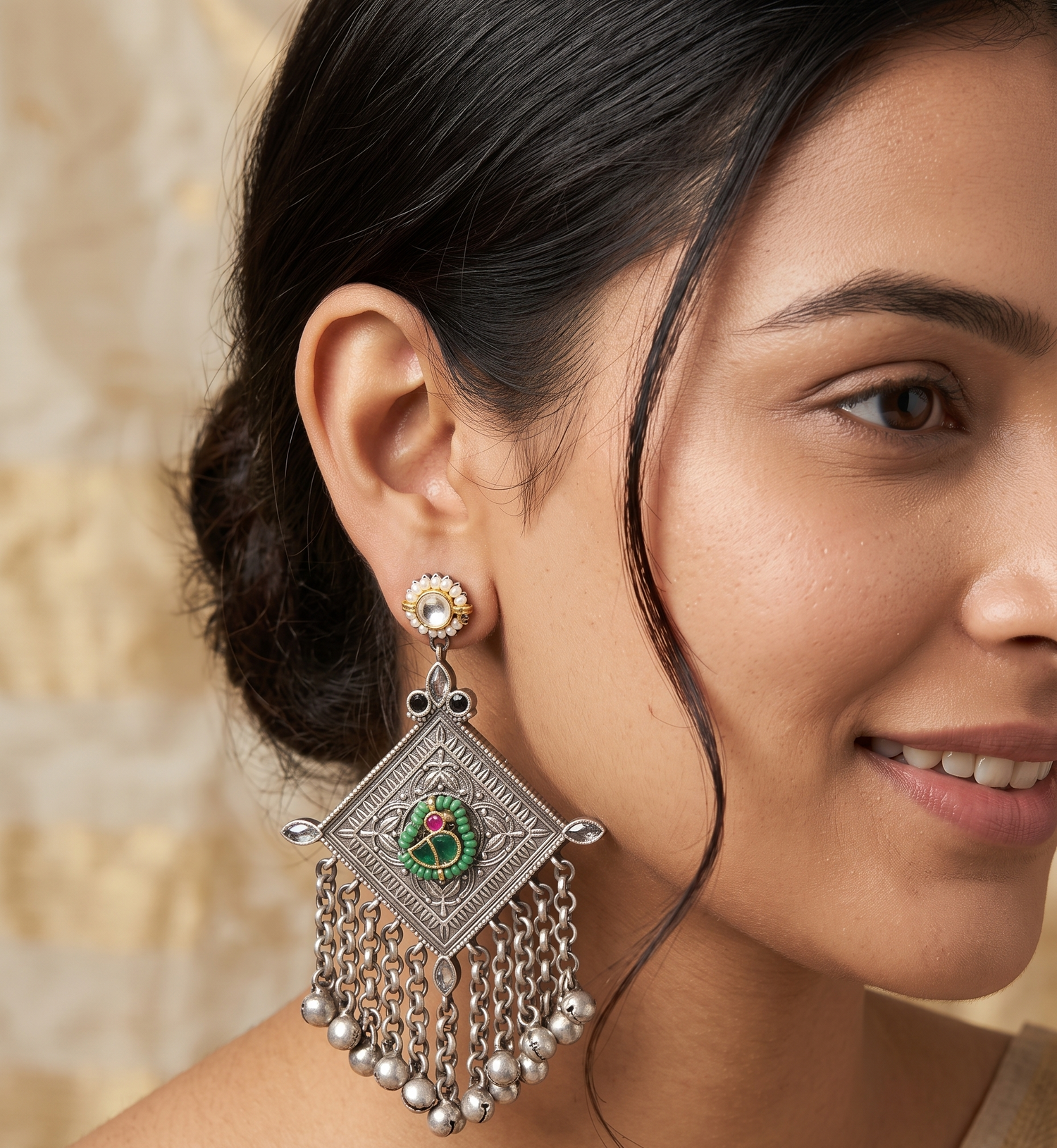 Silver Plated Pearl Dangler Earrings