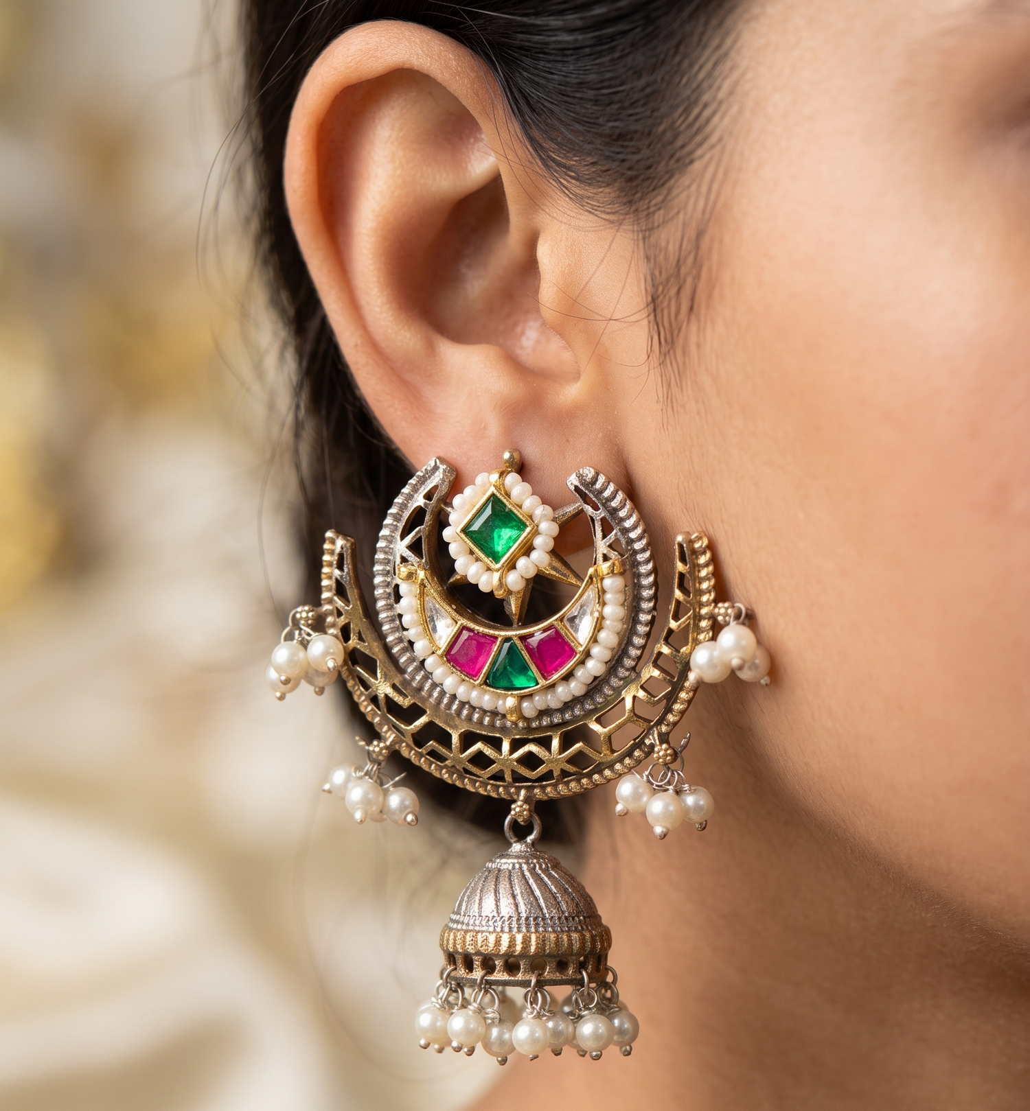 Silver Plated Classic Pearl Earrings
