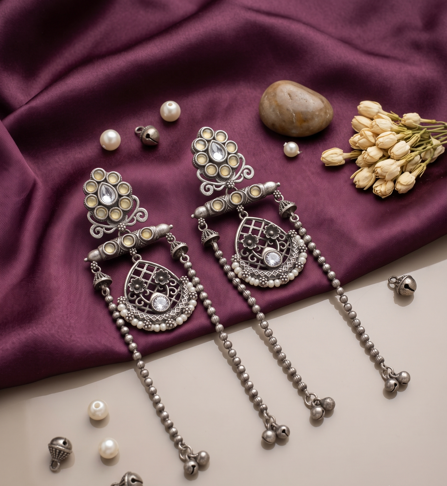Silver Plated Heritage Dangler Earrings