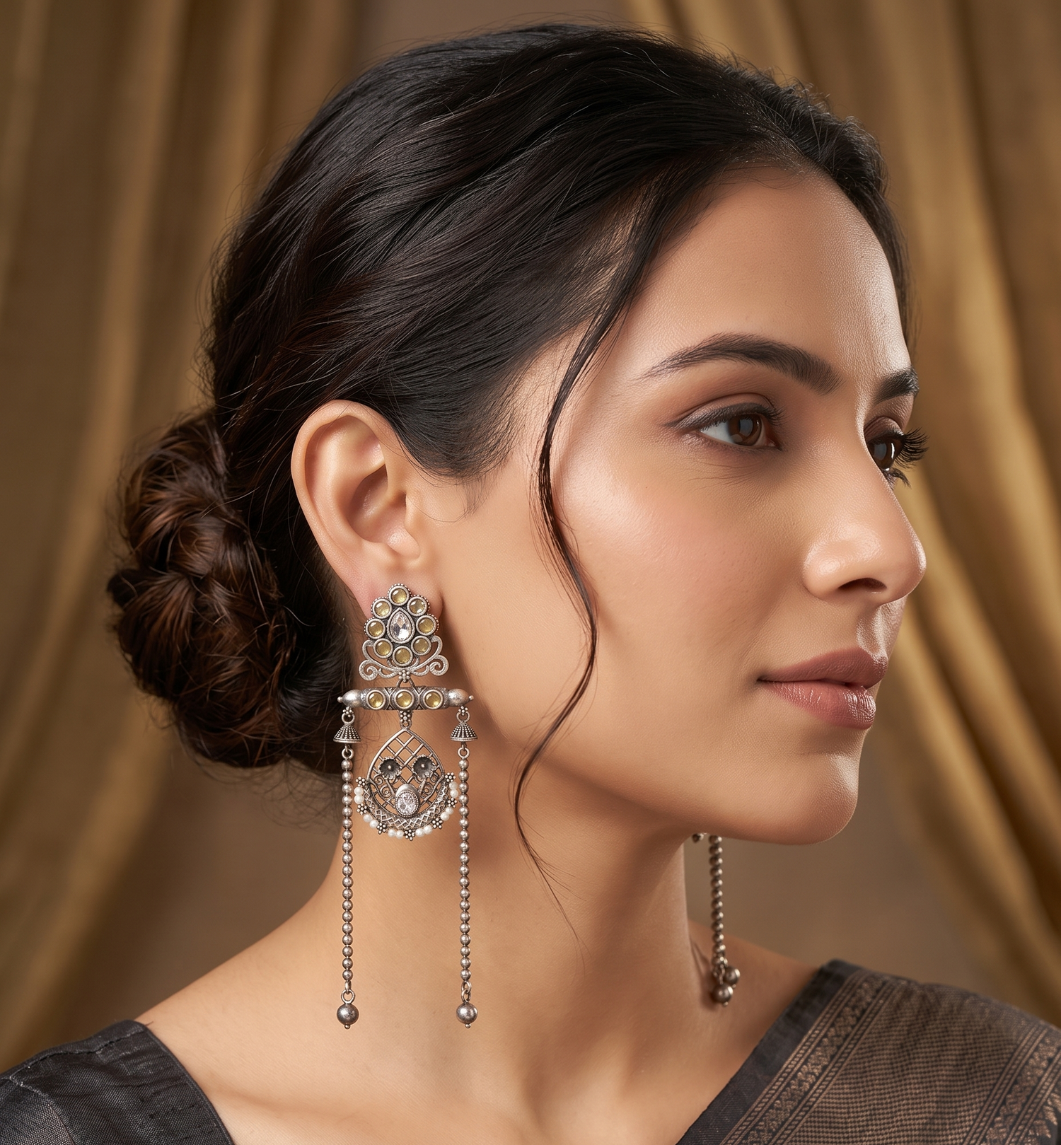 Silver Plated Heritage Dangler Earrings