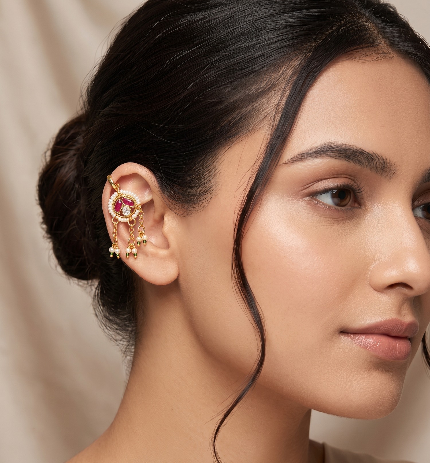 Gold Plated Traditional Kundan Bugadi