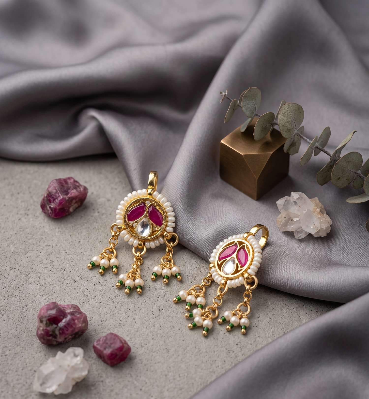 Gold Plated Traditional Kundan Bugadi