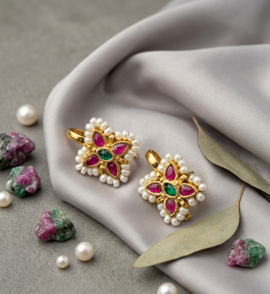 Gold Plated Classic Kundan Bugadi