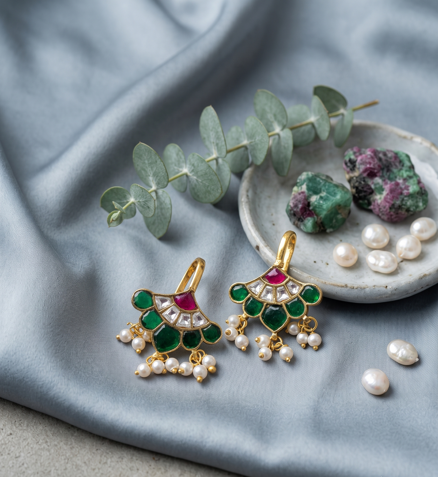 Gold Plated Heritage Kundan Bugadi