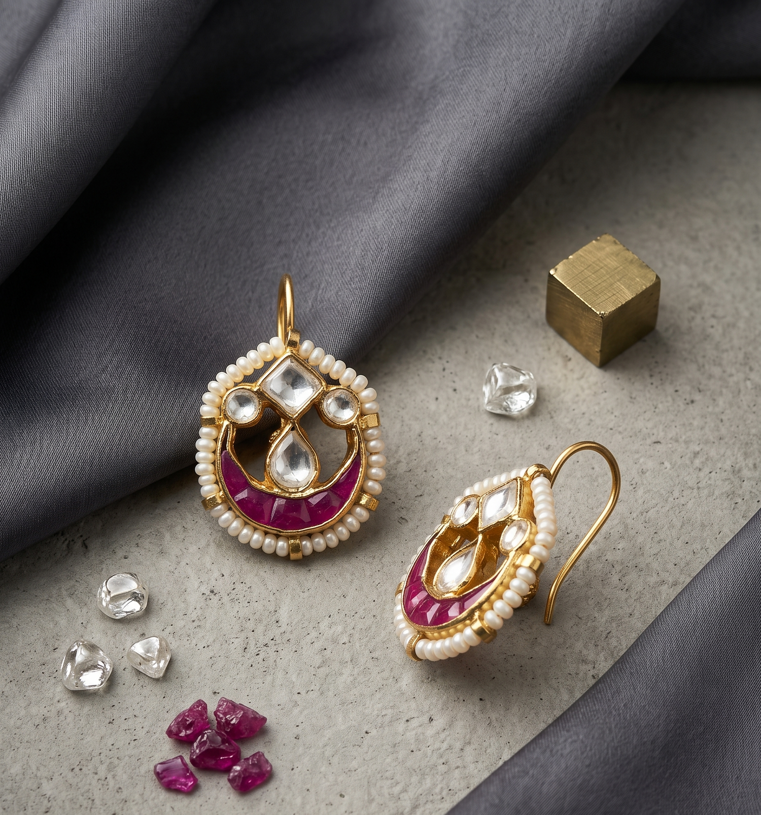 Gold Plated Festive Kundan Bugadi