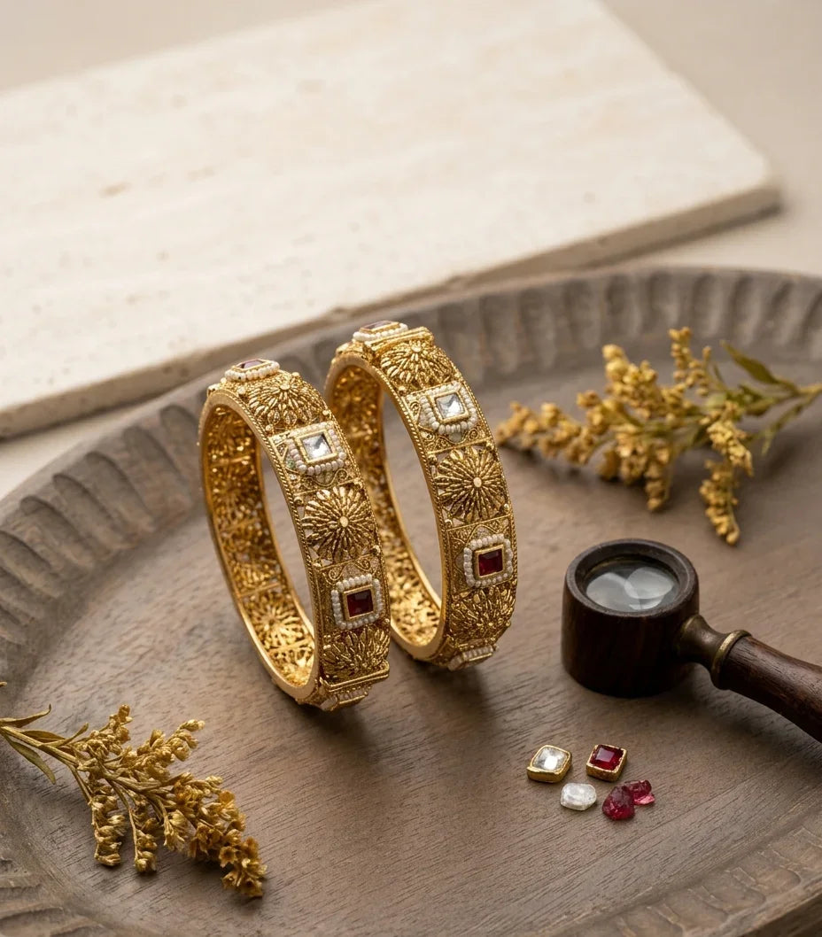 Plain Gold Heritage Bangle - Gold