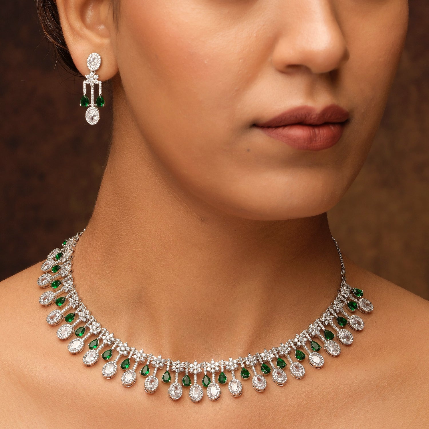 Green Choker Necklace Set