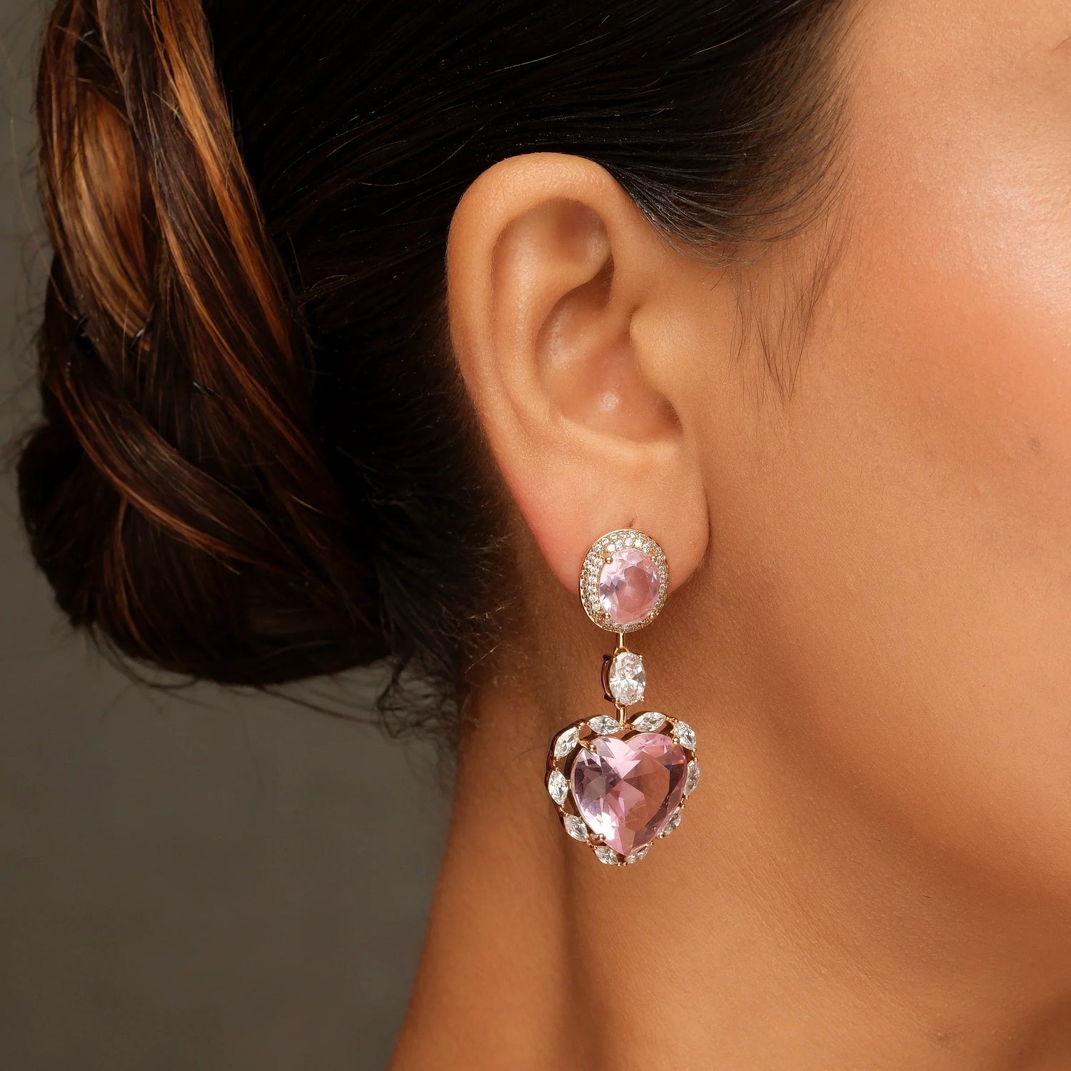 Pink  Diamond Earrings