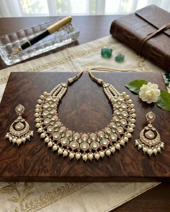 Elegant Polki Choker Set – Gold Plated