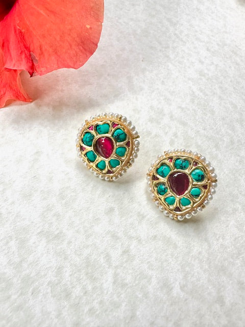 Nitara,Trendy & Chic Torquoise Silver Studs