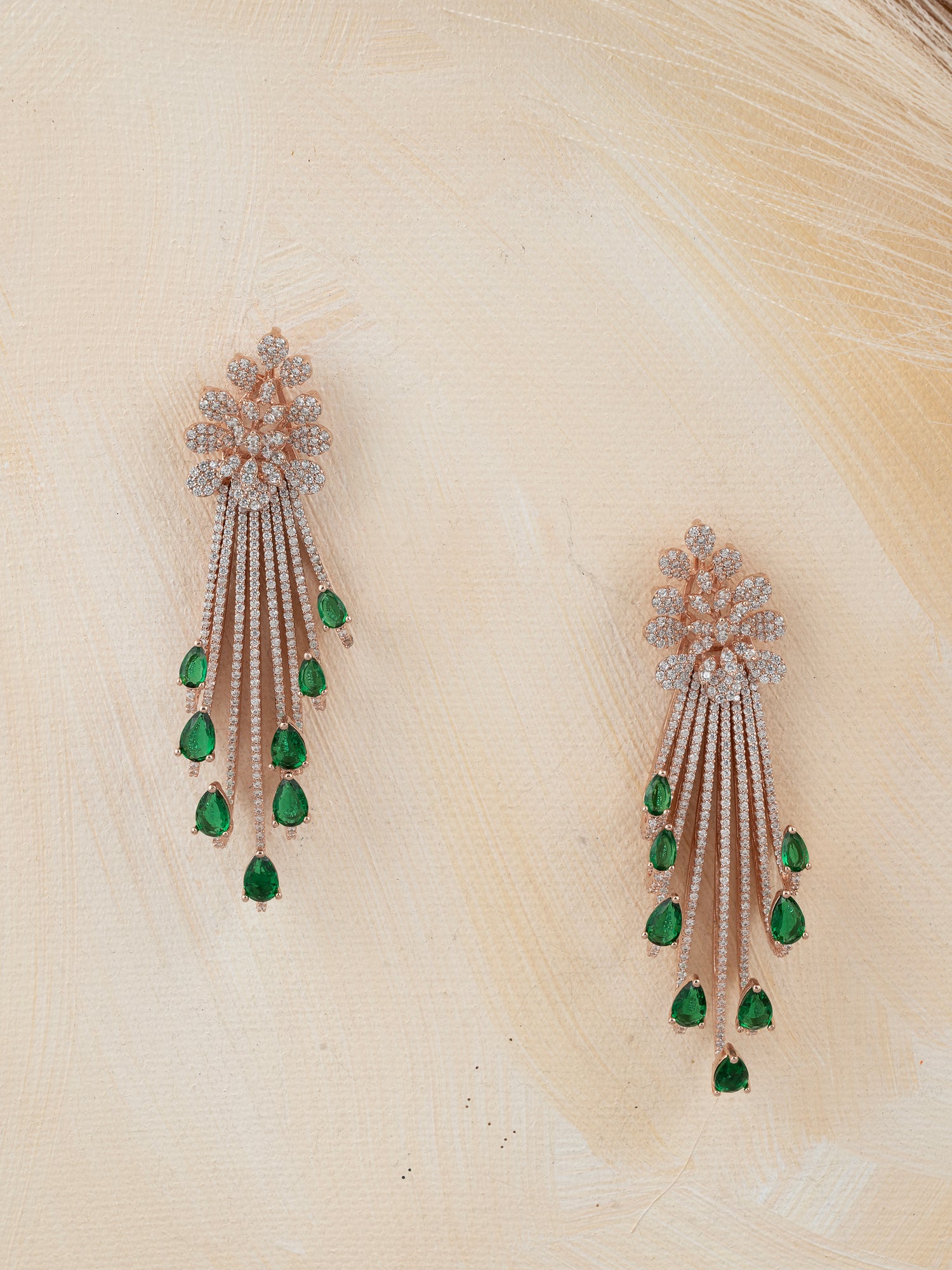 Rose Gold & Diamond Danglers