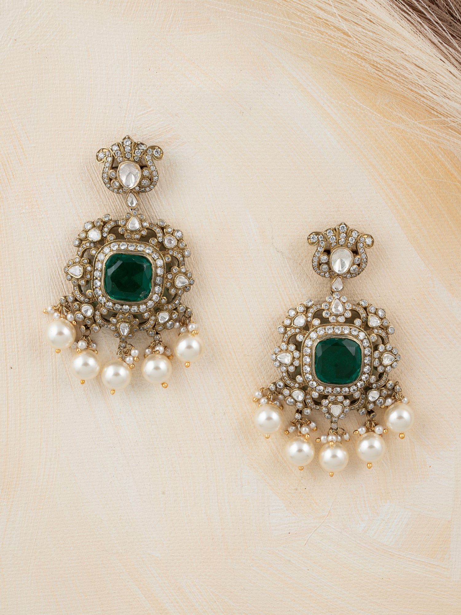 Antique Look Onyx Danglers