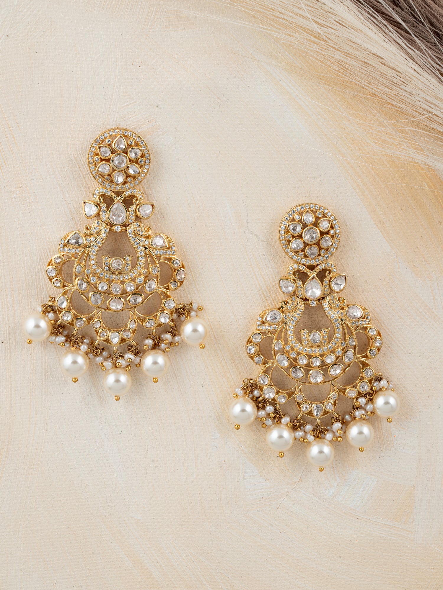 Mughal-inspired Pearl Danglers