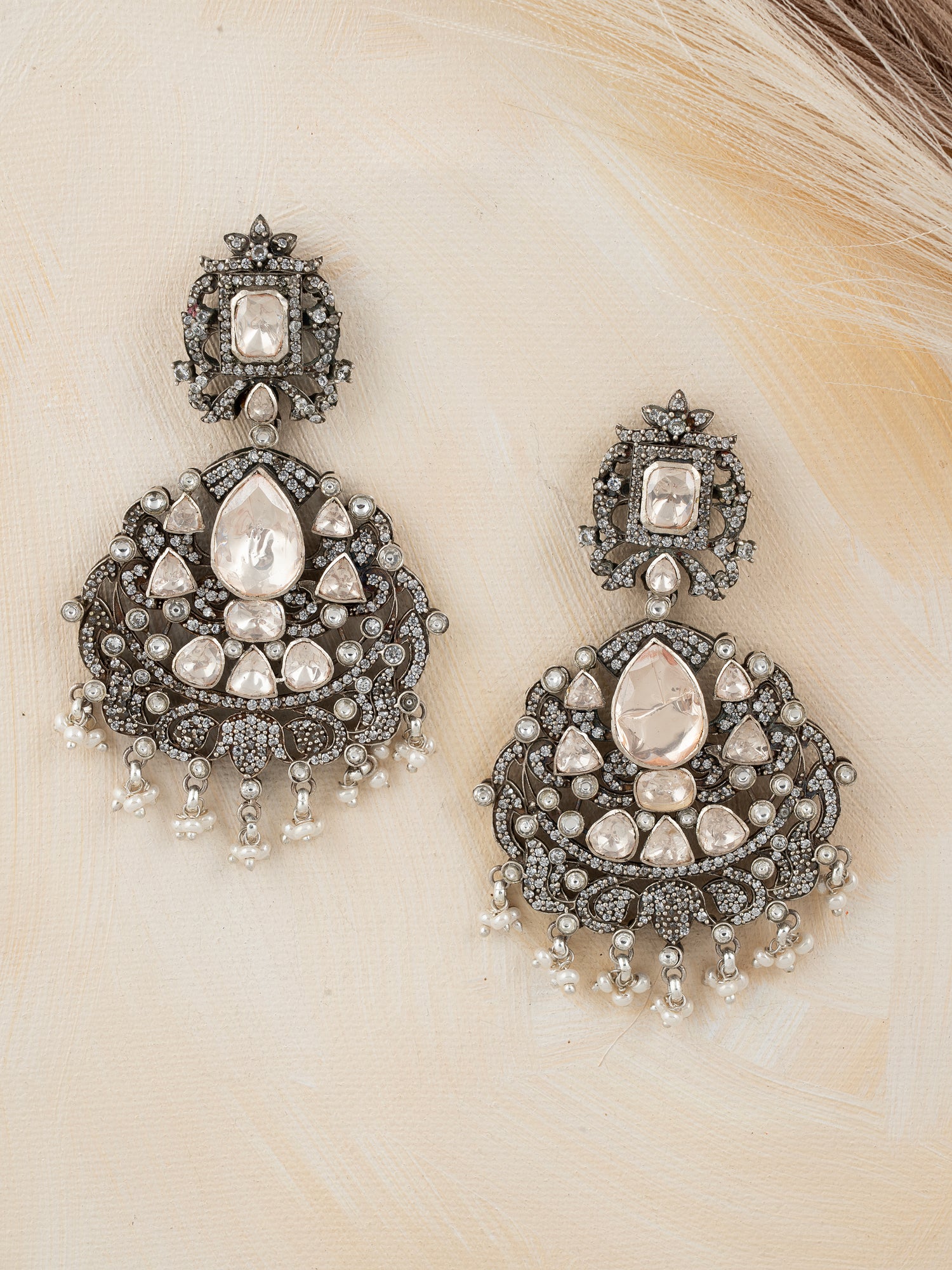 Oxidized Silver Danglers