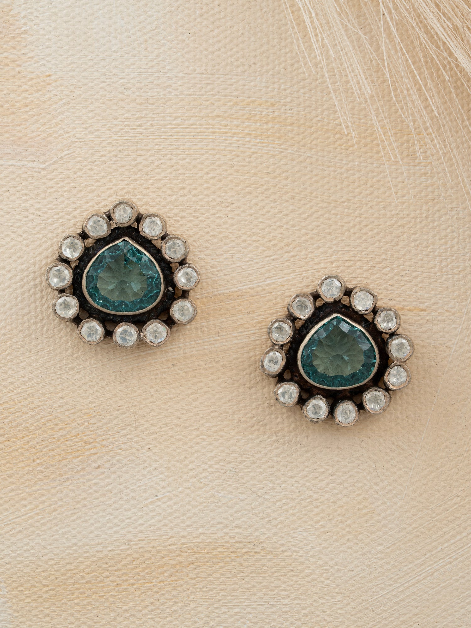 Aqua Polki Studs