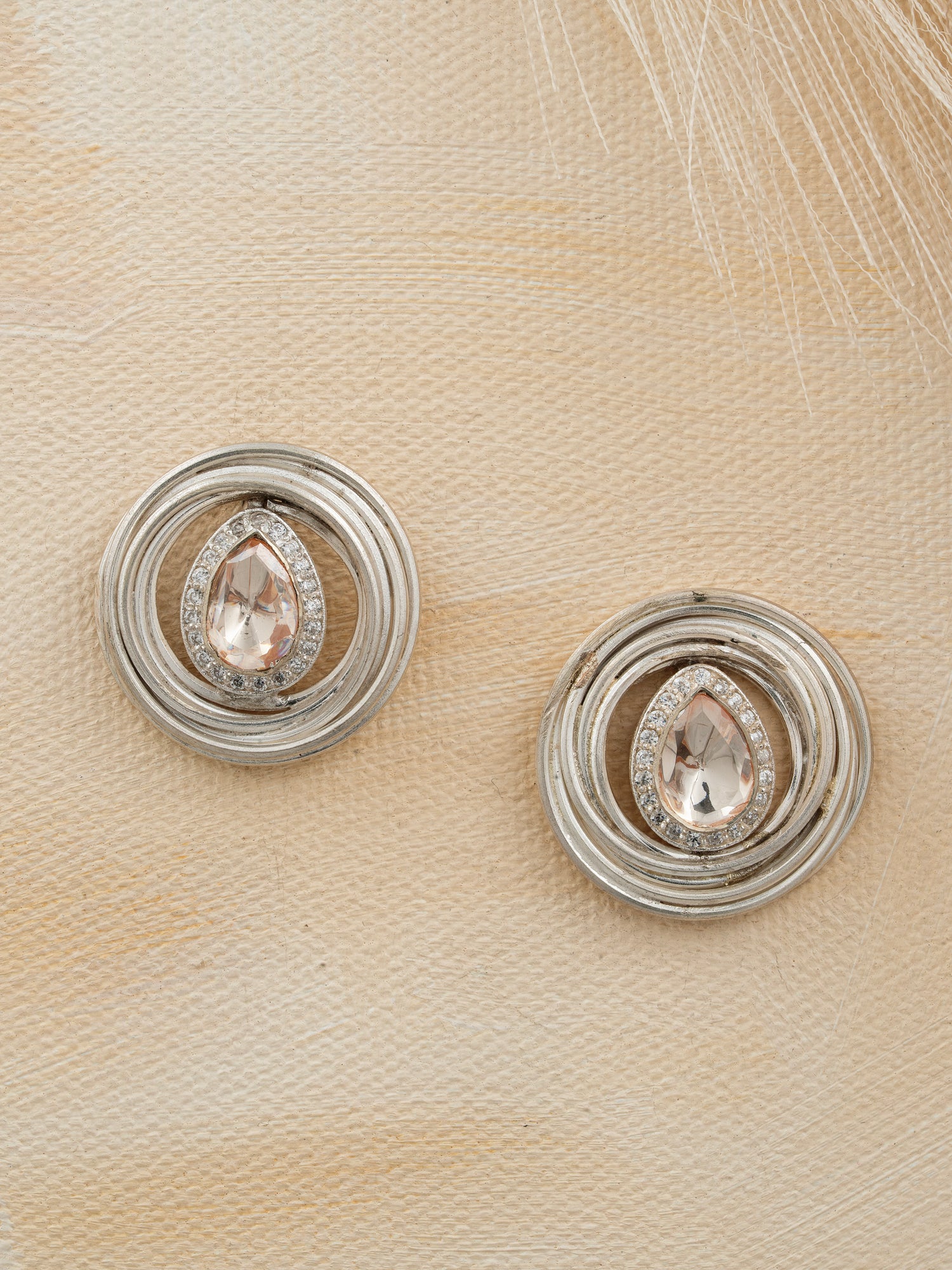 Silver Toned Hoop Studs